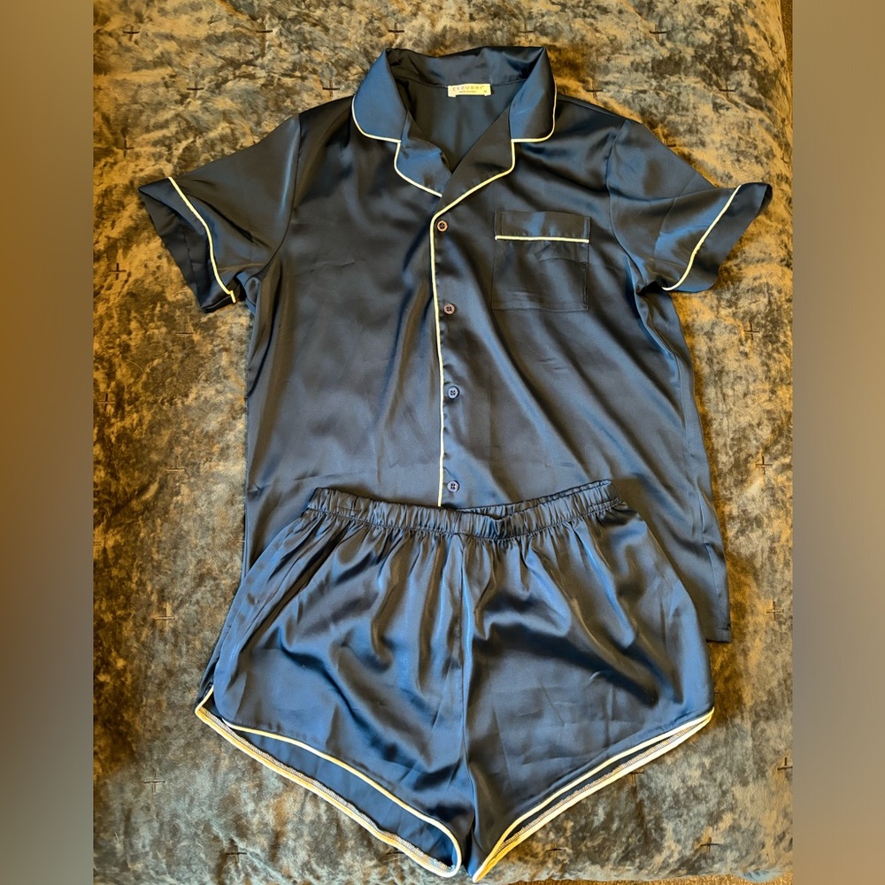 Two piece silk pajamas